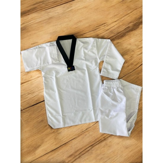 Senson Fighter Siyah Yaka Taekwondo Elbisesi