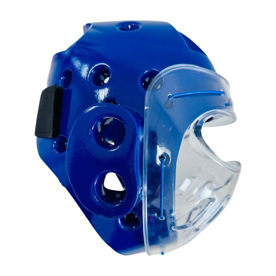 Arıma Taekwondo Camlı Kapalı Kask- Mavi