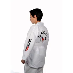 HAŞADO Taekwondo Beyaz Yaka Fitilli Acemi Elbise